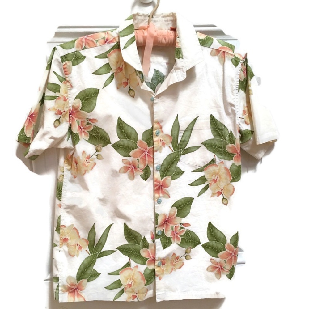 Tori Richard Shirt Mens Small Floral Hawaiian Cotton Button Up Short Sleeve